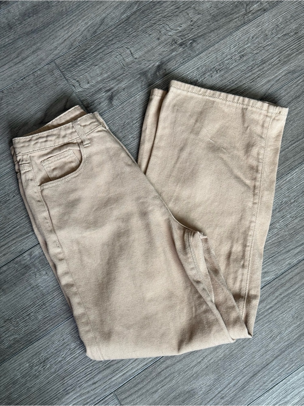 SHEIN Beige Wide Leg Jeans